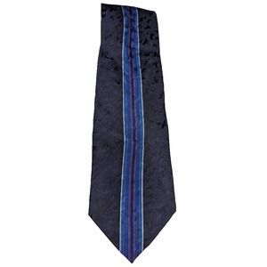 Stefano Milano Men's Necktie Silk Dark Blue Striped Classic